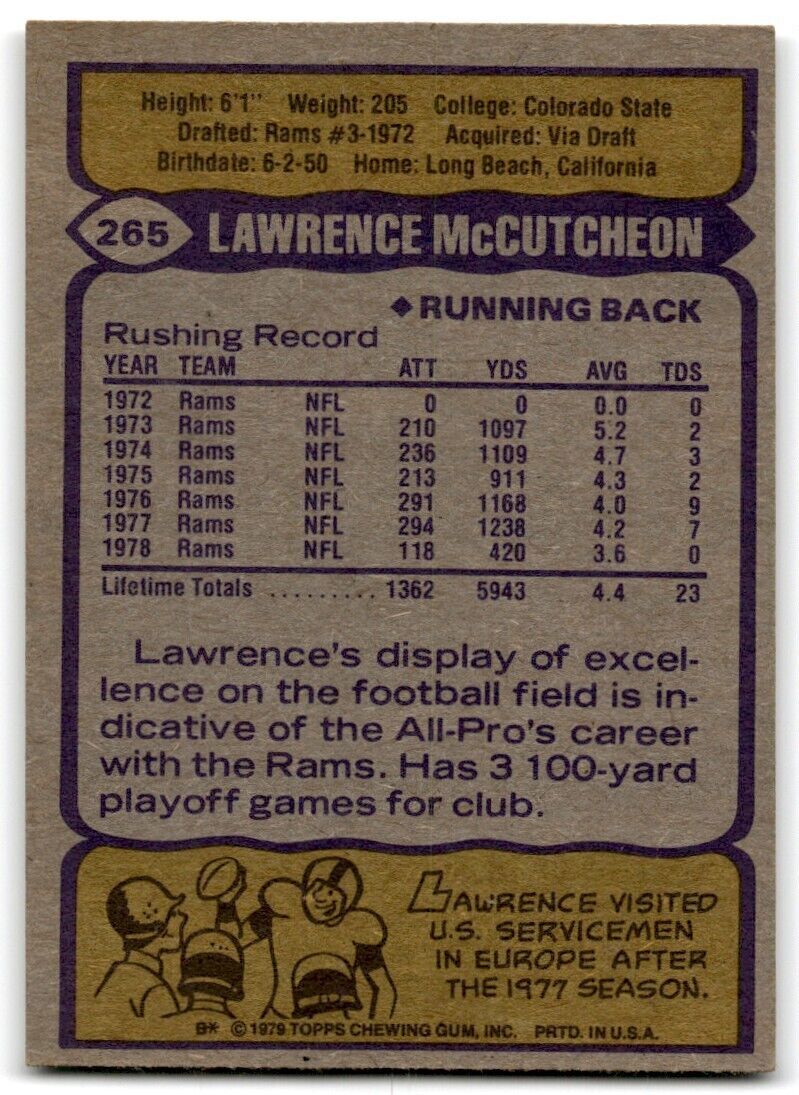 1979 Topps Lawrence McCutcheon 1 Los Angeles Rams #265