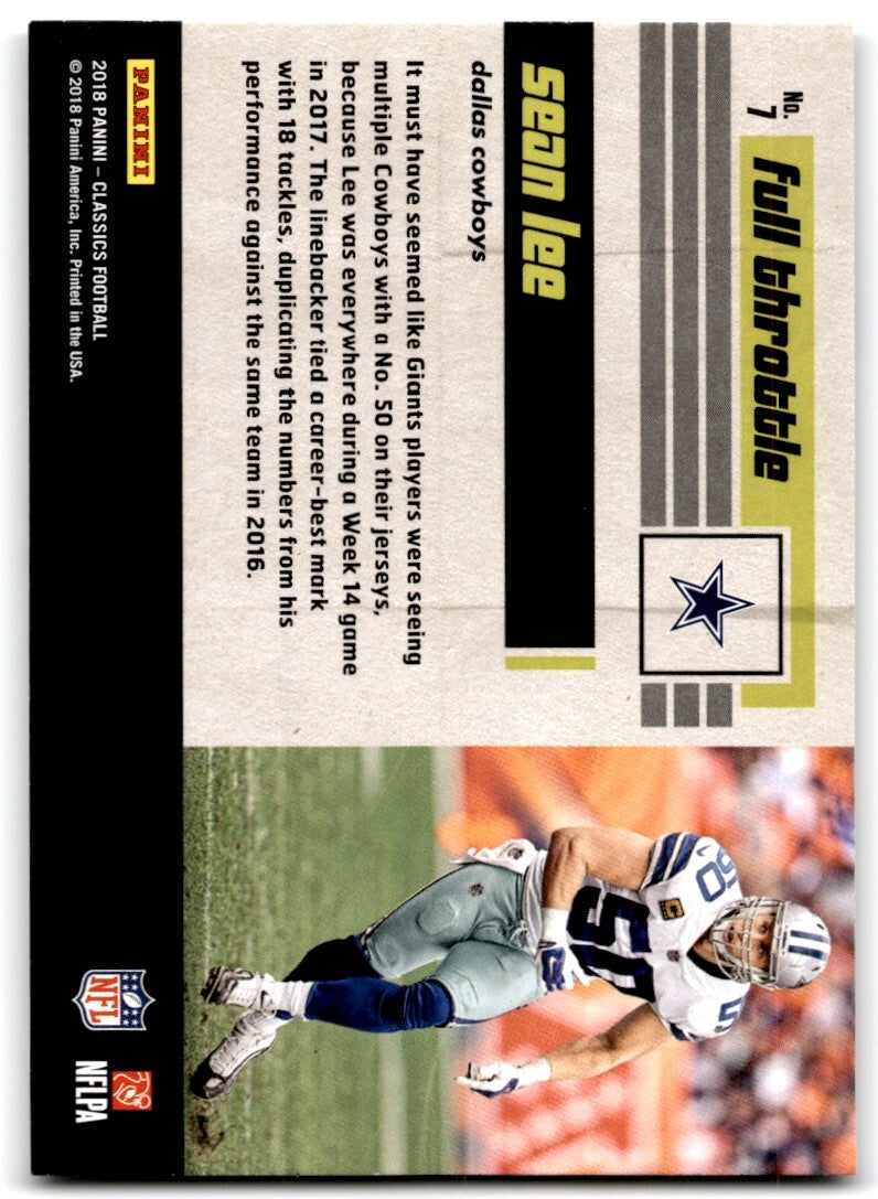 2018 Panini Plates & Patches Gold Sean Lee Dallas Cowboys #50