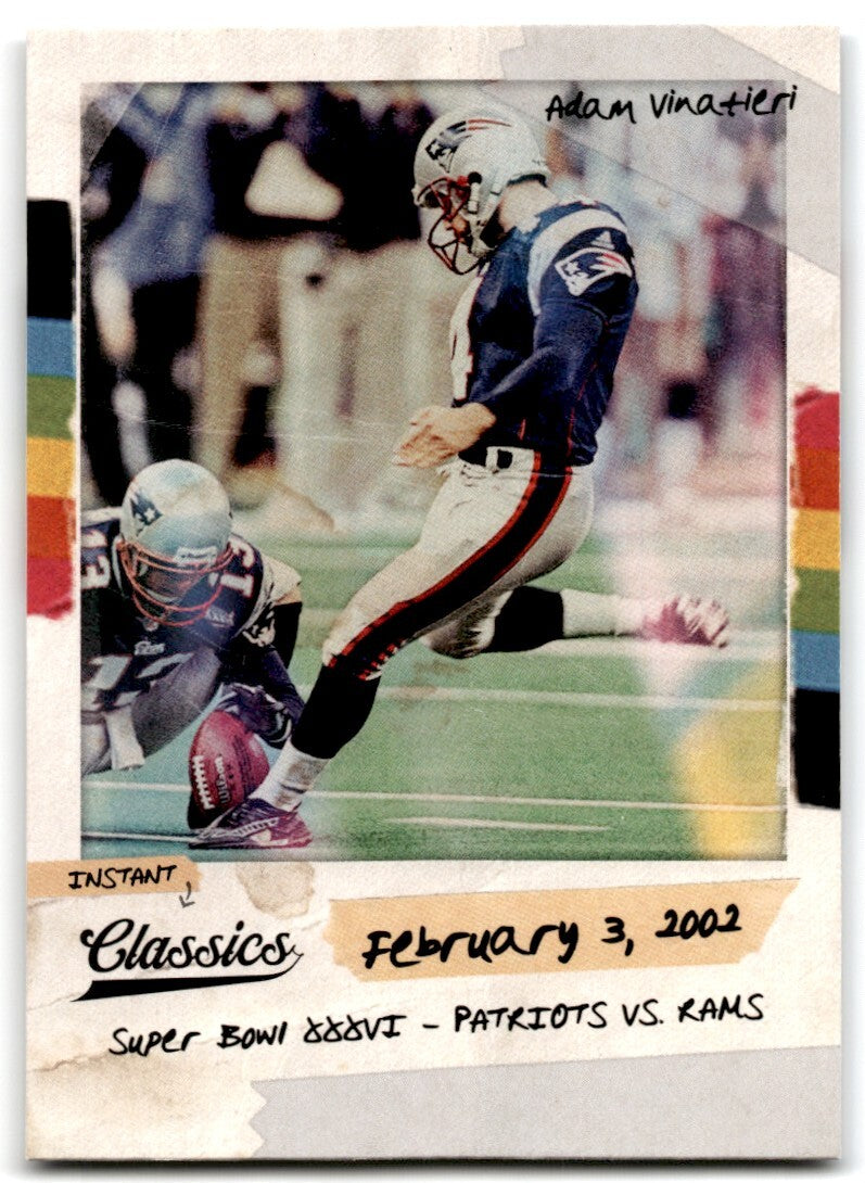 2018 Panini Classics Instant Adam Vinatieri New England Patriots #8