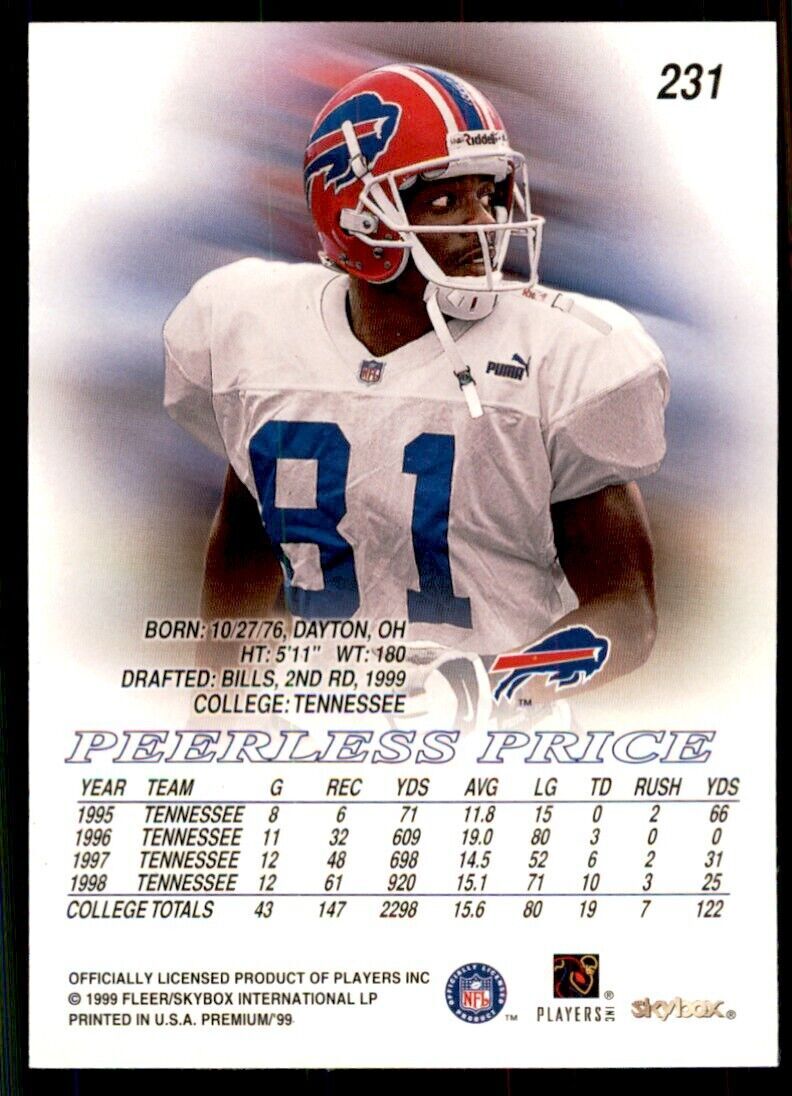 1999 SkyBox Premium Rob Konrad Football Cards #231