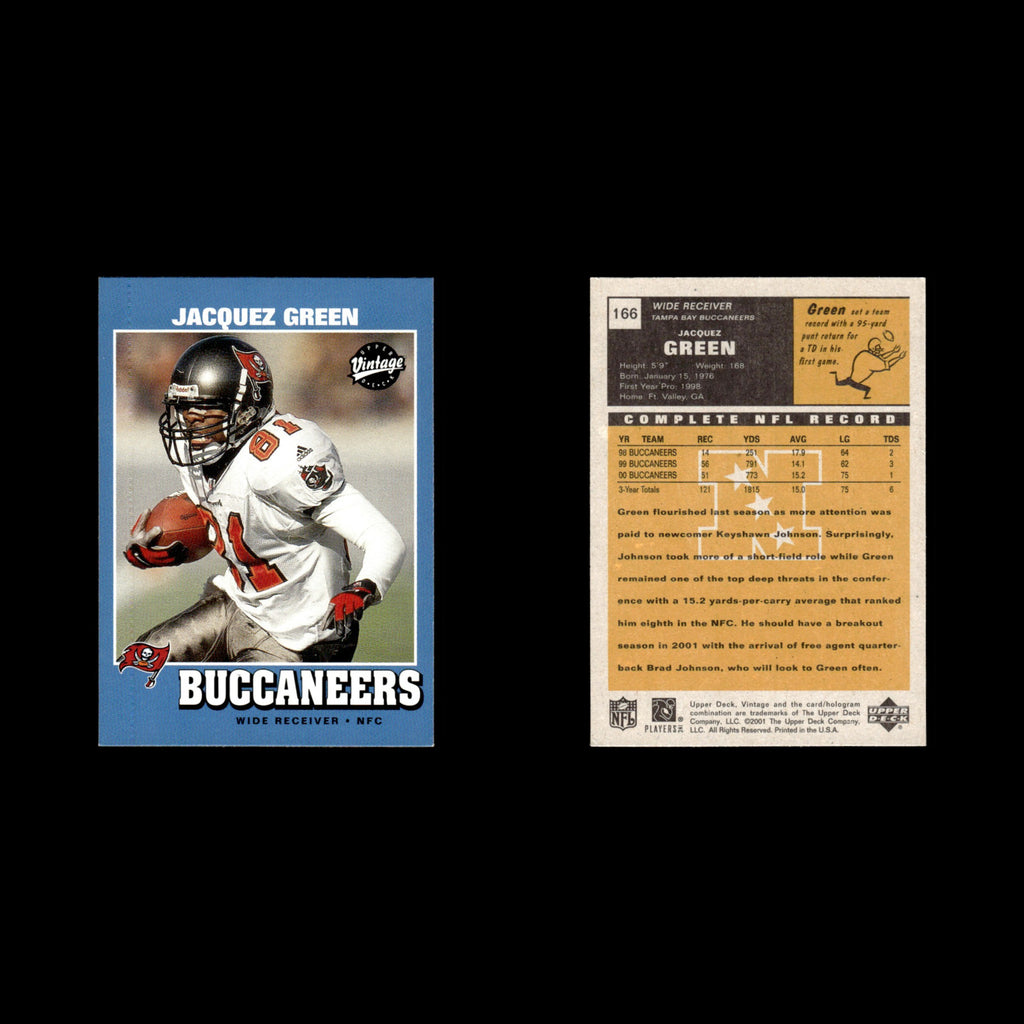 Jacquez Green #166 2001 Upper Deck Vintage Tampa Bay Buccaneers Football Card NM