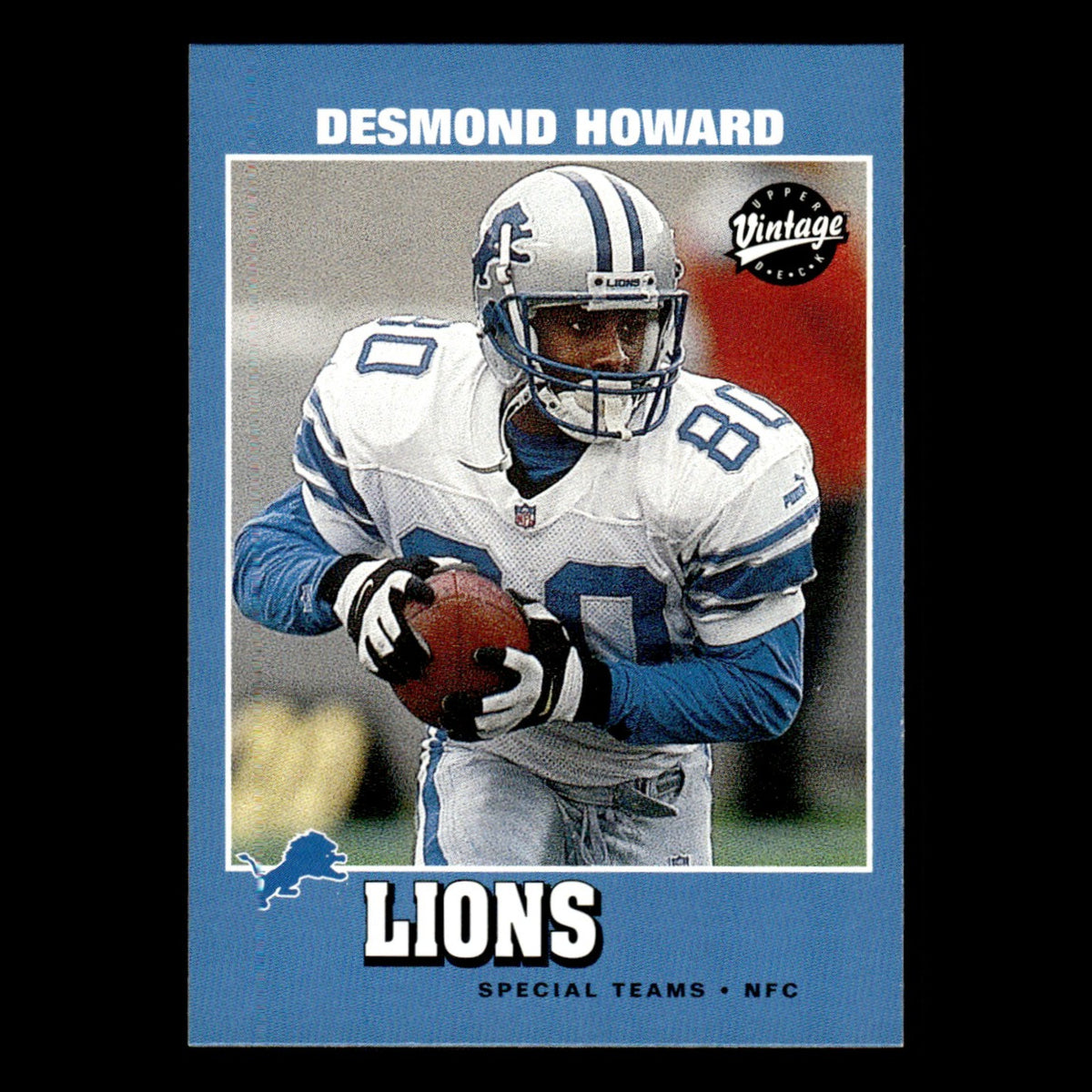 Desmond Howard #63 2001 Upper Deck Vintage Detroit Lions Football Card NFL NM