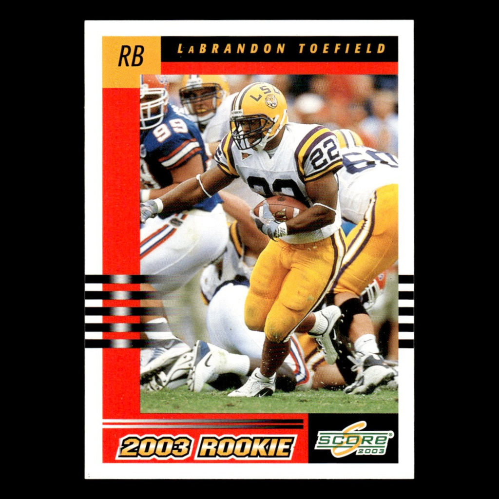 LaBrandon Toefield Rookie #293 2003 Score Jacksonville Jaguars Football Card NFL