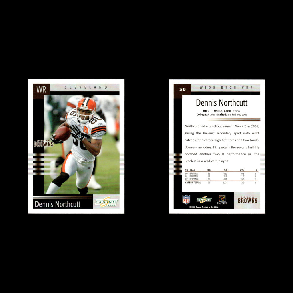 Dennis Northcutt #30 2003 Score Cleveland Browns Football Card NFL NM