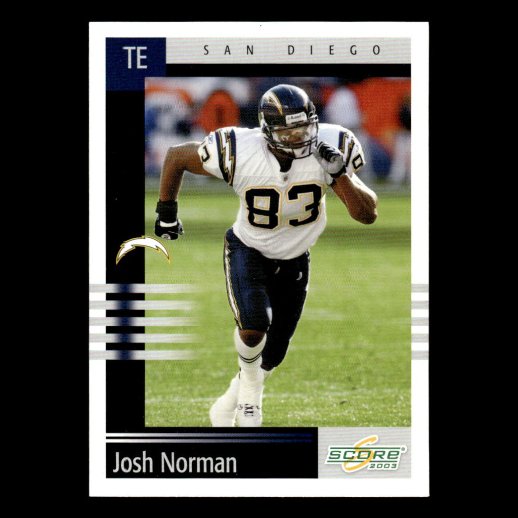 Josh Norman #126 2003 Score San Diego Chargers Football Card NFL NM