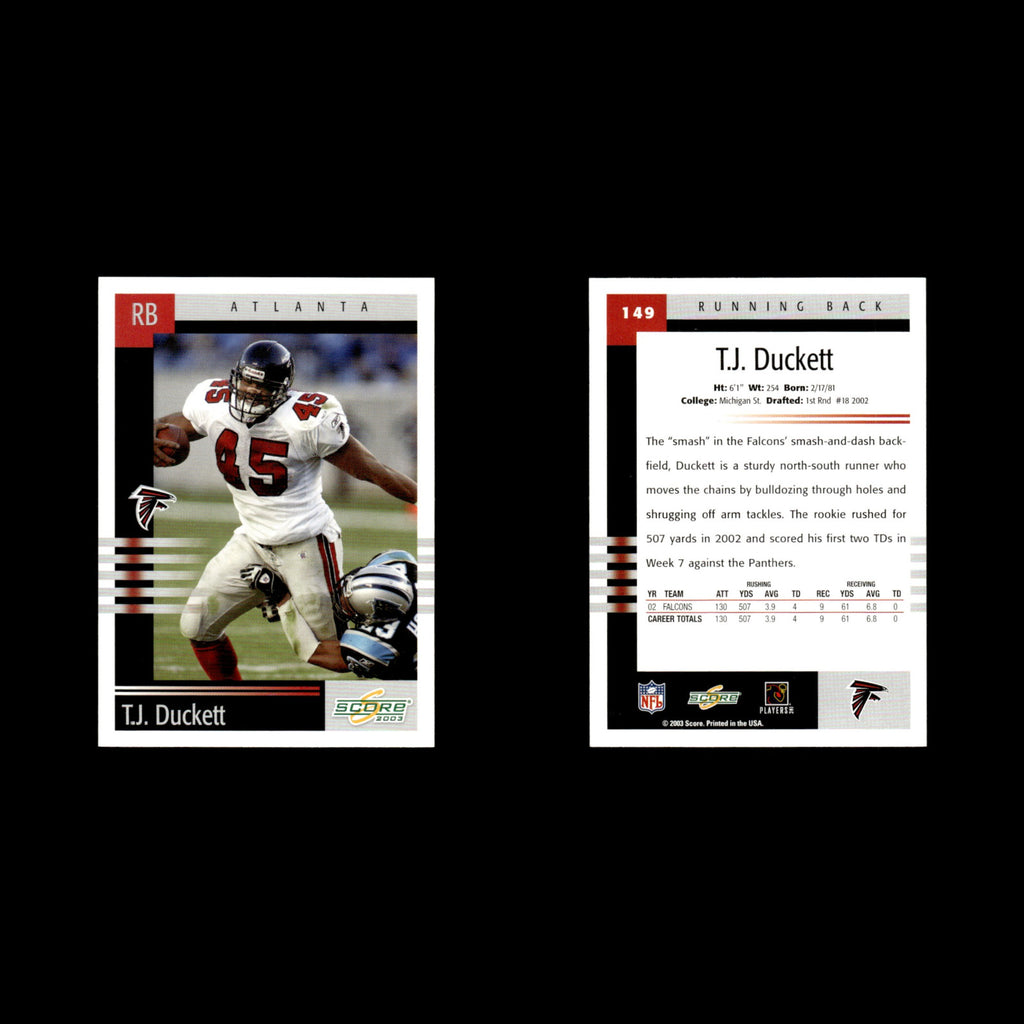 T.J. Duckett #149 2003 Score Atlanta Falcons Football Card NFL NM