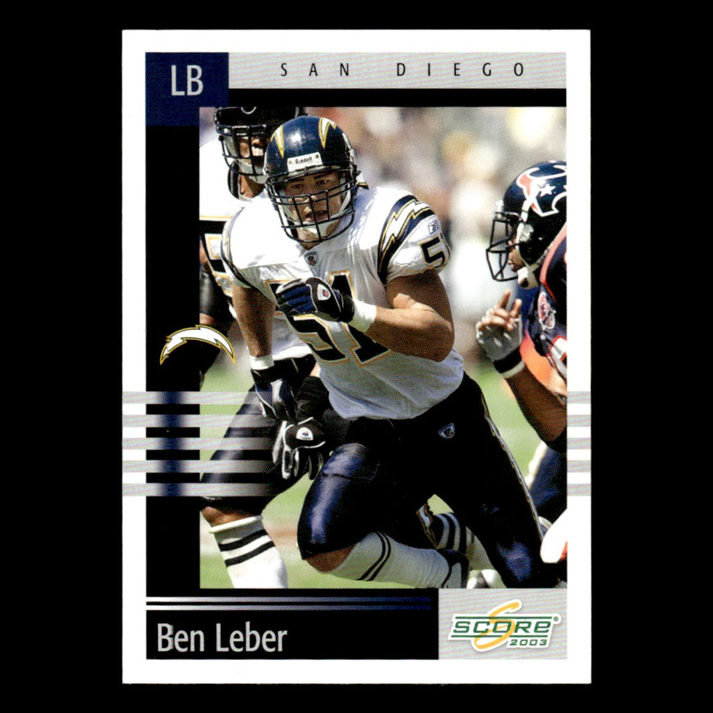 Ben Leber #125 2003 Score San Diego Chargers Football Card NFL NM
