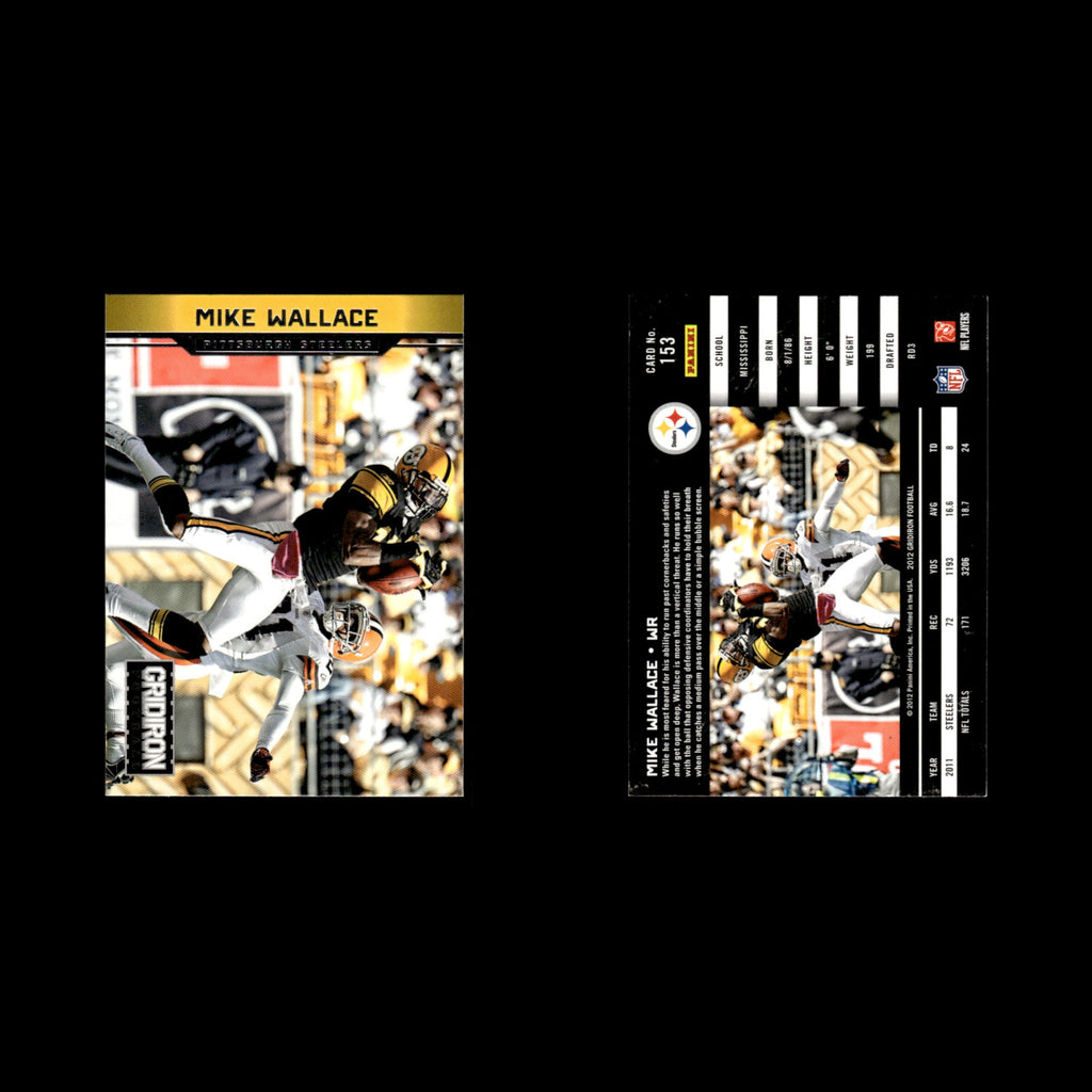 Mike Wallace #153 2012 Panini Gridiron Pittsburgh Steelers Football Card NFL NM