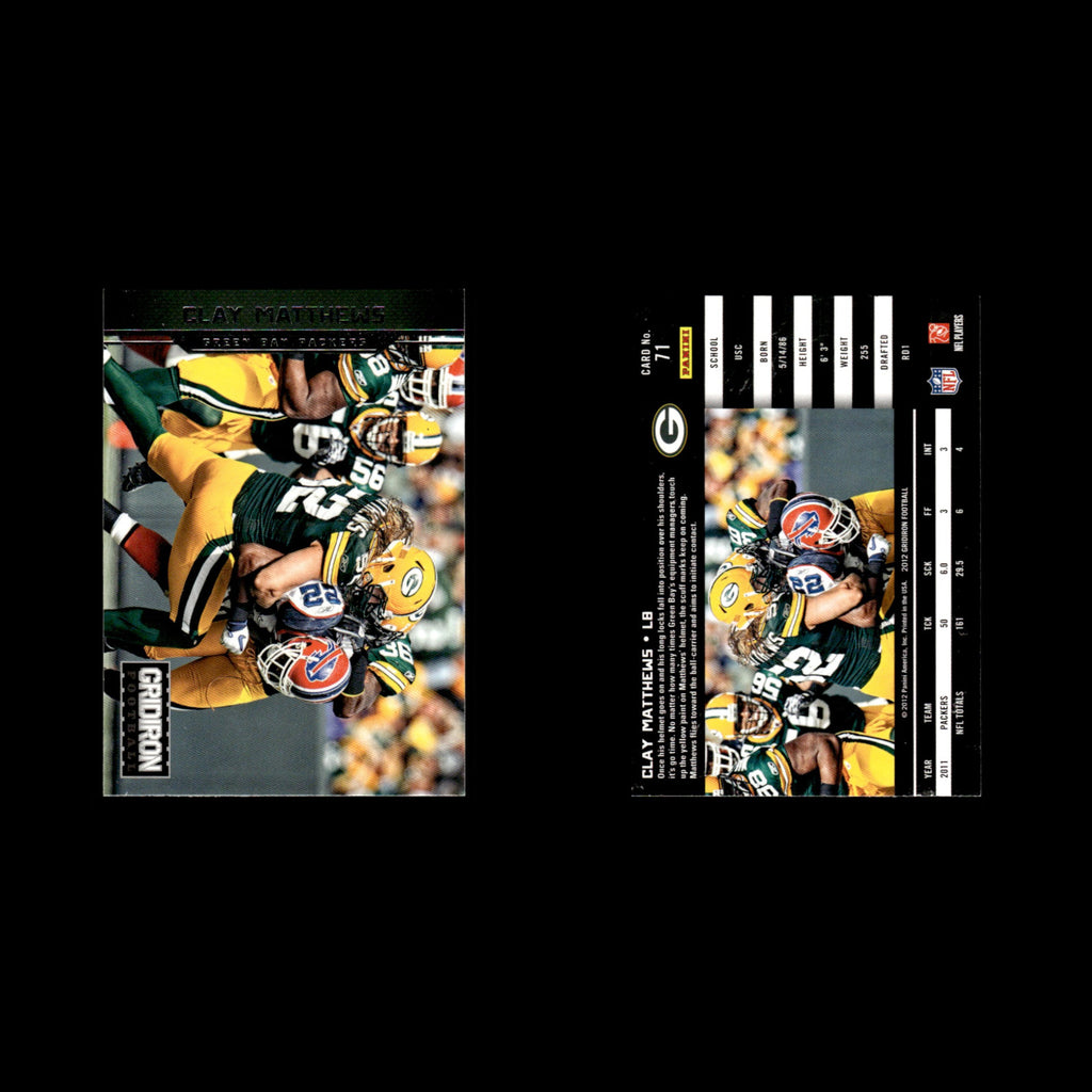 Clay Matthews #71 2012 Panini Gridiron Green Bay Packers Football Card NFL NM