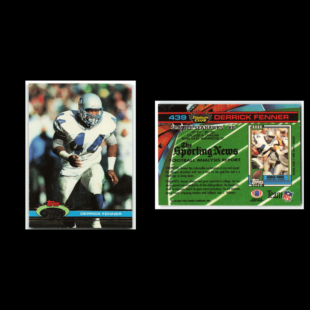 Derrick Fenner #439 1991 Topps Stadium Club Seattle Seahawks Football Card NFL