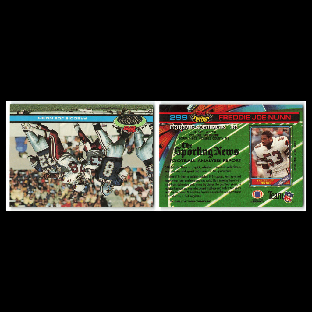 Freddie Joe Nunn #299 1991 Topps Stadium Club Phoenix Cardinals Football Card NM