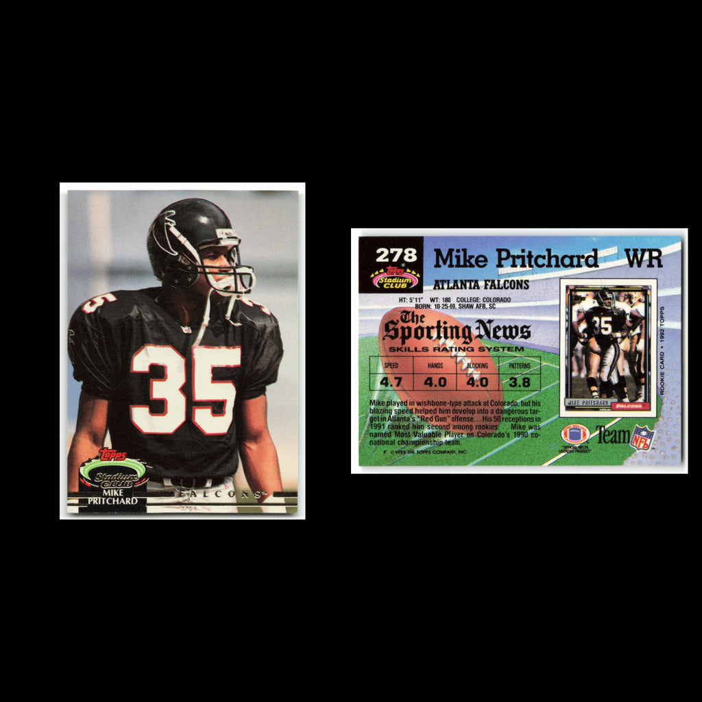 Mike Pritchard #278 1992 Topps Stadium Club Atlanta Falcons Football Card NFL NM
