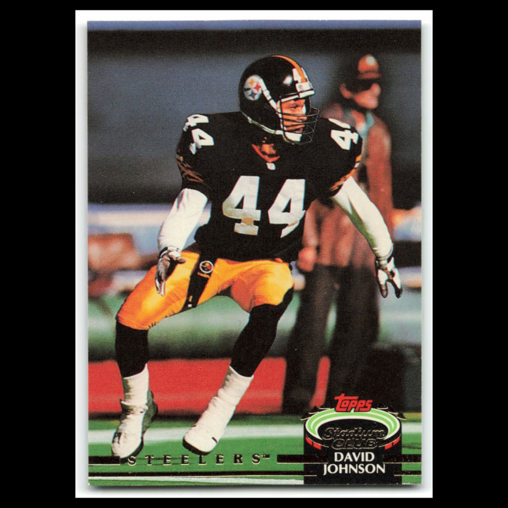 David Johnson #18 1992 Topps Stadium Club Pittsburgh Steelers Football Card NFL