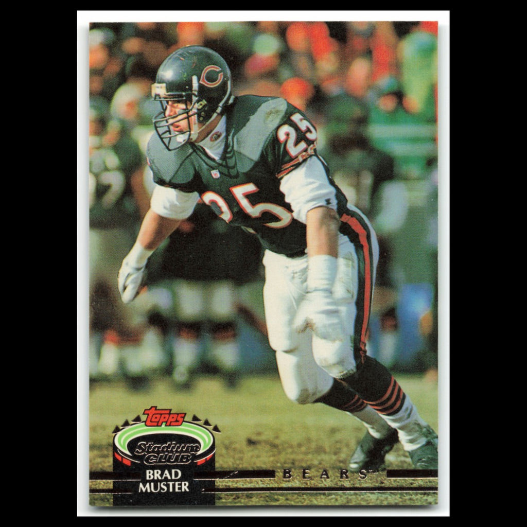Brad Muster #54 1992 Topps Stadium Club Chicago Bears Football Card NFL NM