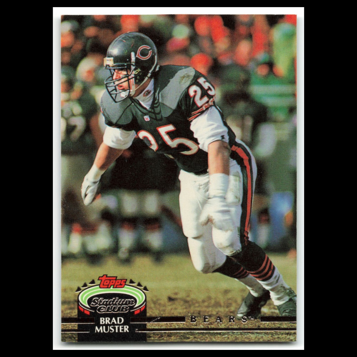 Brad Muster #54 1992 Topps Stadium Club Chicago Bears Football Card NFL NM