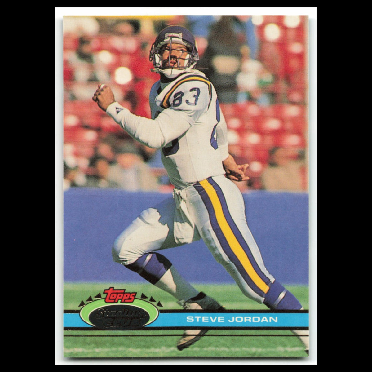 Steve Jordan #459 1991 Topps Stadium Club Minnesota Vikings Football Card NFL NM