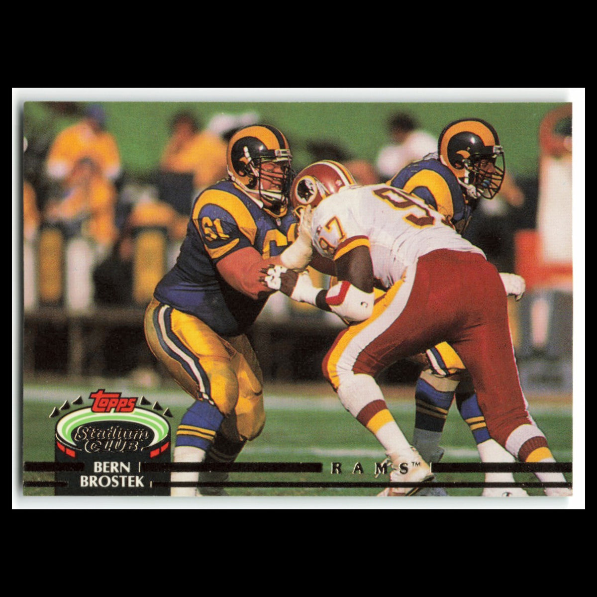 Bern Brostek #391 1992 Topps Stadium Club Los Angeles Rams Football Card NFL NM