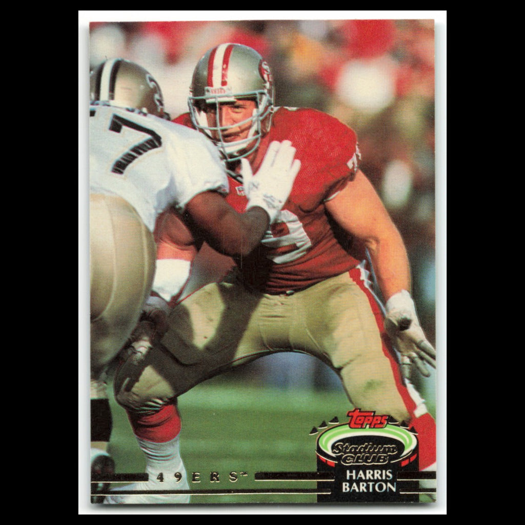 Harris Barton #101 1992 Topps Stadium Club San Francisco 49ers Football Card NFL