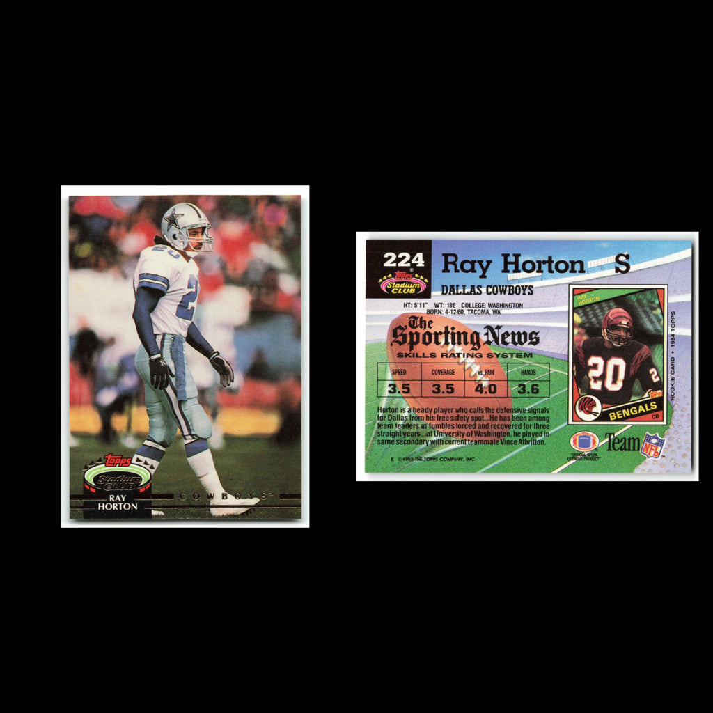 Ray Horton #224 1992 Topps Stadium Club Dallas Cowboys Football Card NFL NM