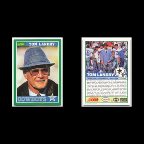 Tom Landry #330 1989 Score Dallas Cowboys Football Card NFL NM