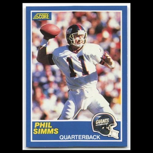 Phil Simms #6 1989 Score New York Giants Football Card NFL NM