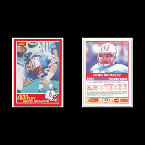John Grinsley #182 1989 Score Houston Oilers Football Card NFL NM