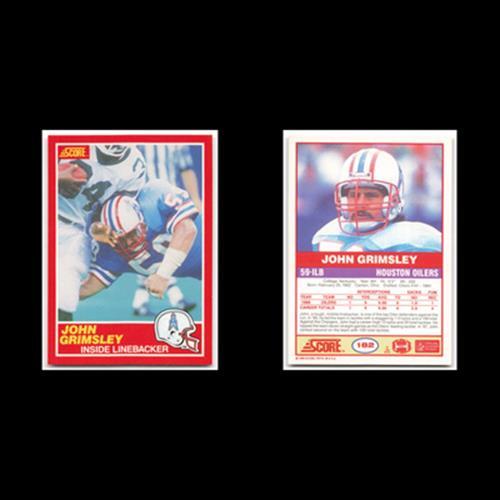John Grimsley #182 1989 Score Houston Oilers Football Card NFL NM