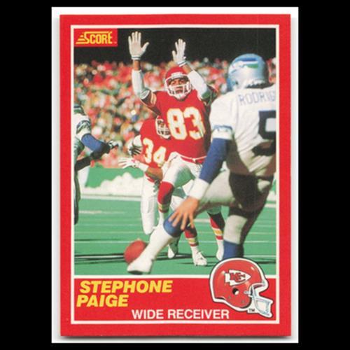 Stephone Paige #216 1989 Score Kansas City Chiefs Football Card NFL NM