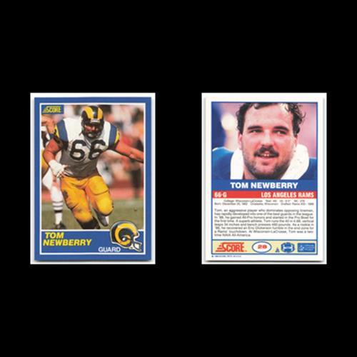 Tom Newberry Rookie #28 1989 Score Los Angeles Rams Football Card NFL NM