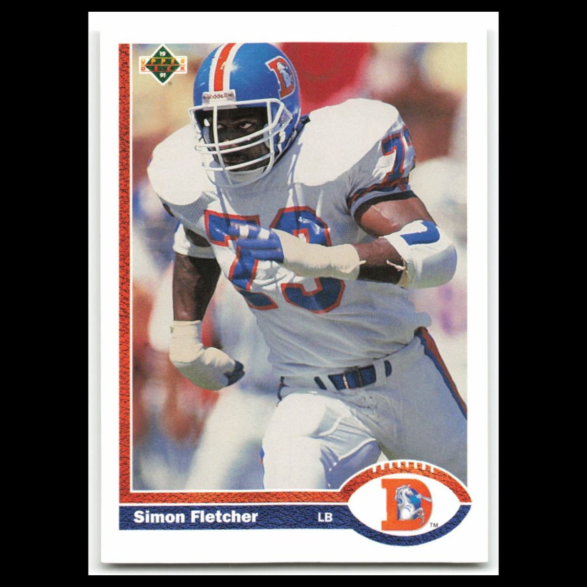 Simon Fletcher #396 1991 Upper Deck Denver Broncos Football Card NFL NM
