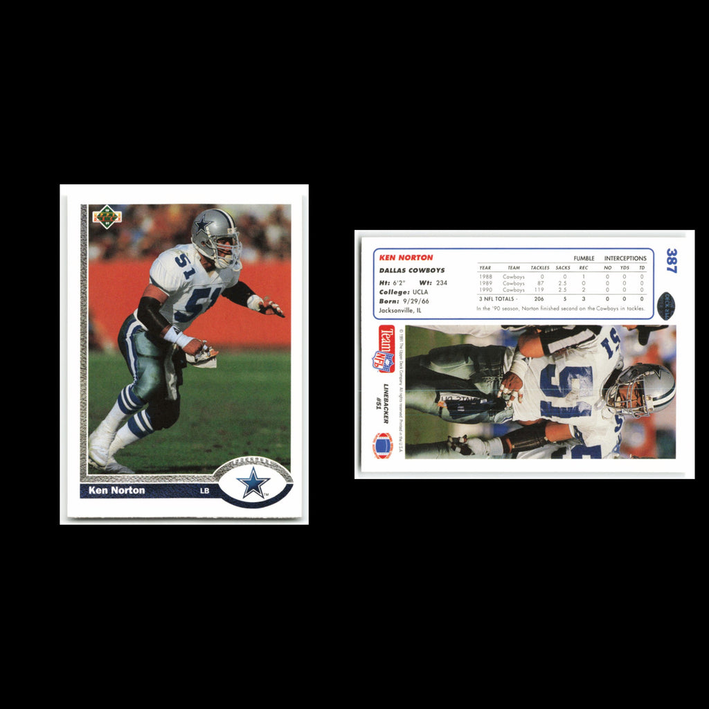 Ken Norton #387 1991 Upper Deck Dallas Cowboys Football Card NFL NM