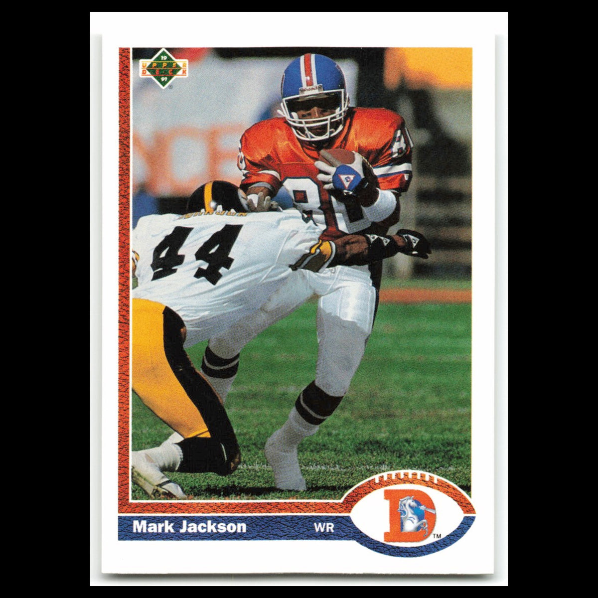 Mark Jackson #382 1991 Upper Deck Denver Broncos Football Card NFL NM