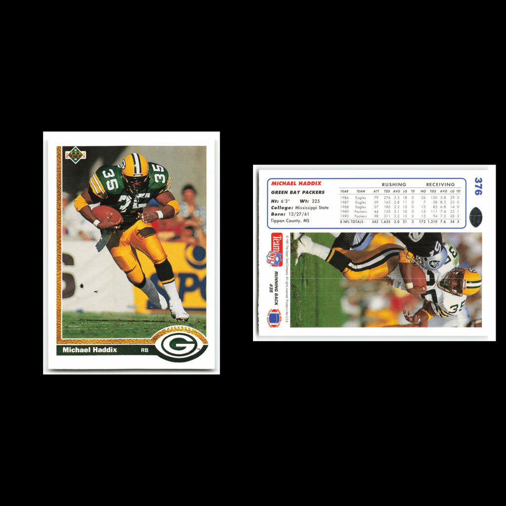 Michael Haddix #376 1991 Upper Deck Green Bay Packers Football Card NFL NM