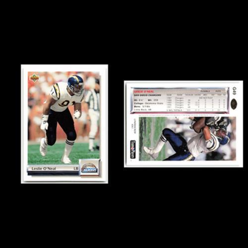 Leslie ONeal #G49 1992 Upper Deck Gold San Diego Chargers Football Card NFL NM