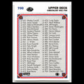 Checklist #700 1991 Upper Deck Football Card NFL NM