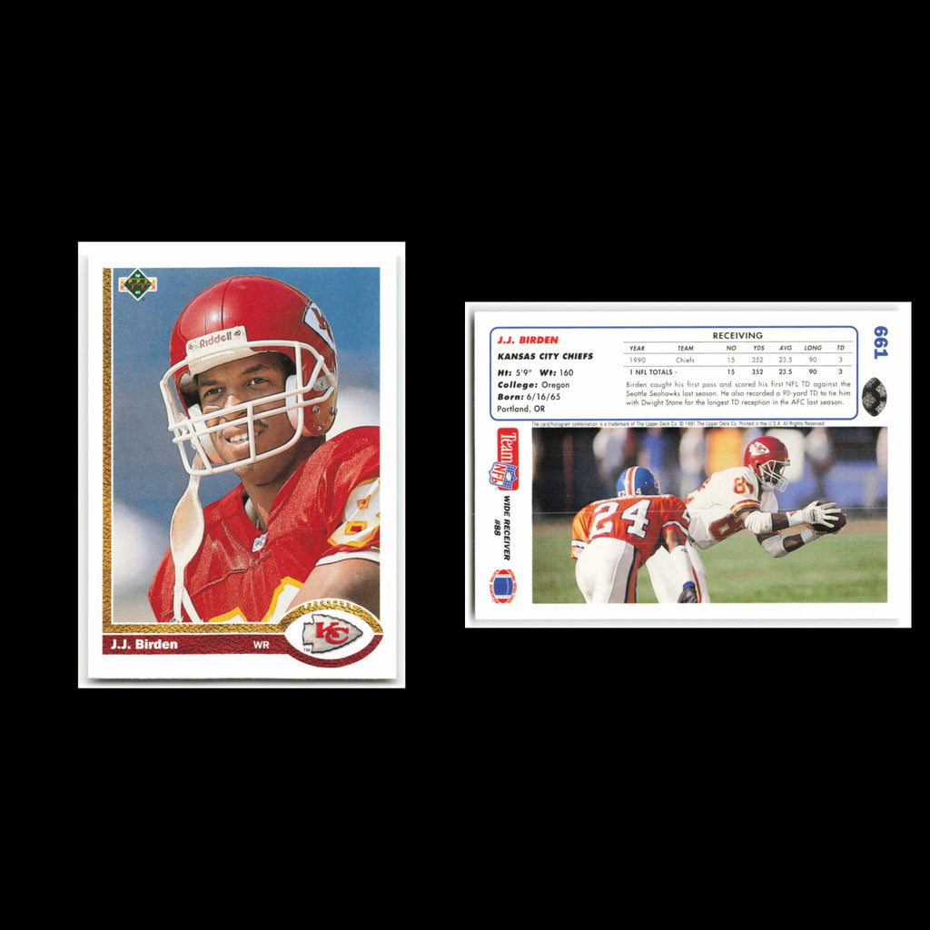 J.J. Birden Rookie #661 1991 Upper Deck Kansas City Chiefs Football Card NFL NM