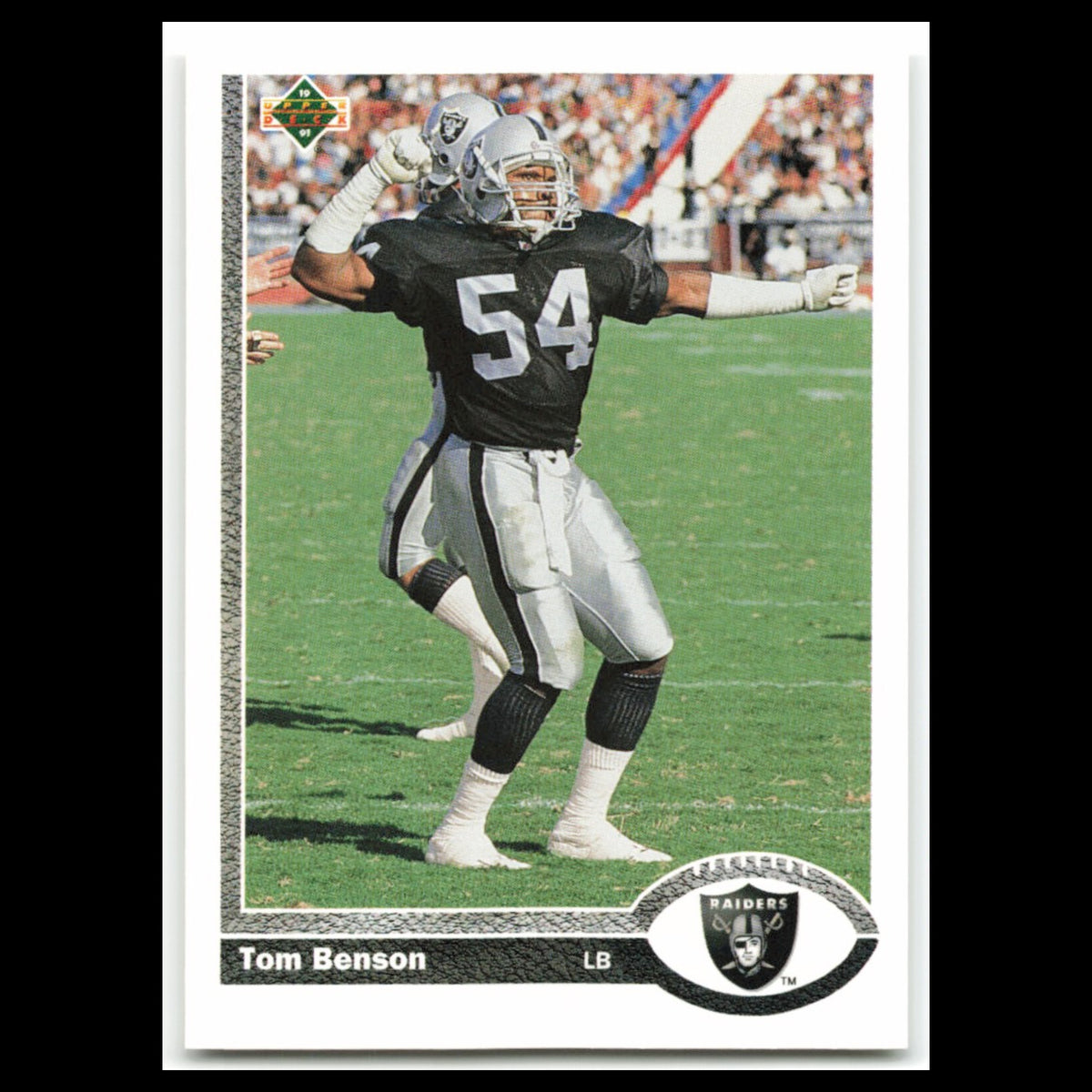 Tom Benson #558 1991 Upper Deck Los Angeles Raiders Football Card NFL NM