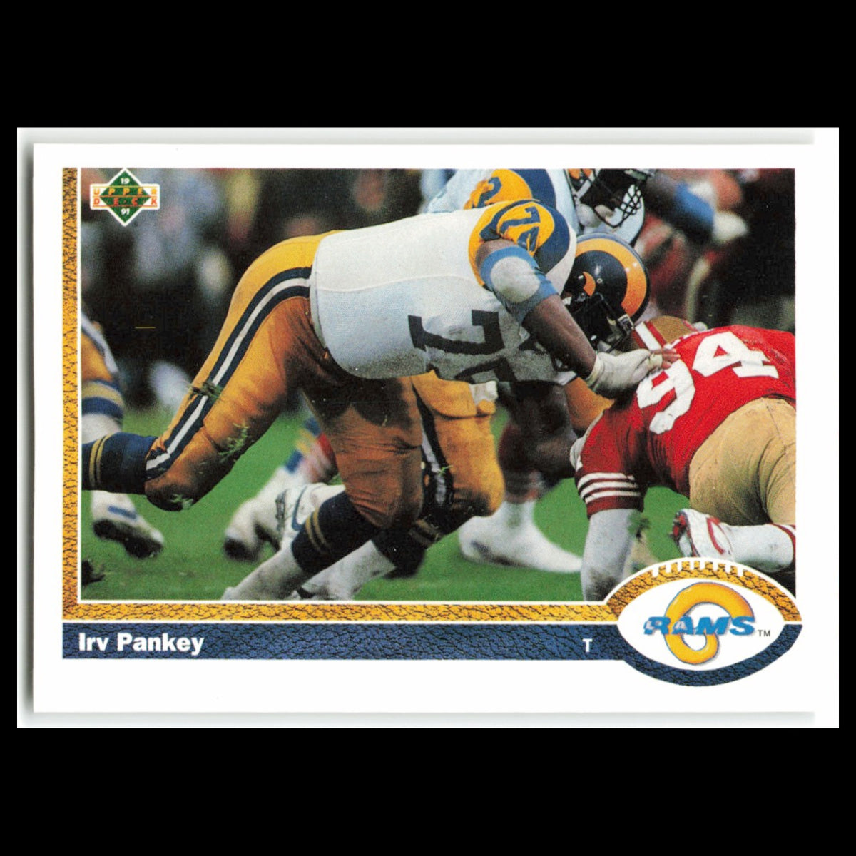 Irv Pankey #497 1991 Upper Deck Los Angeles Rams Football Card NFL NM
