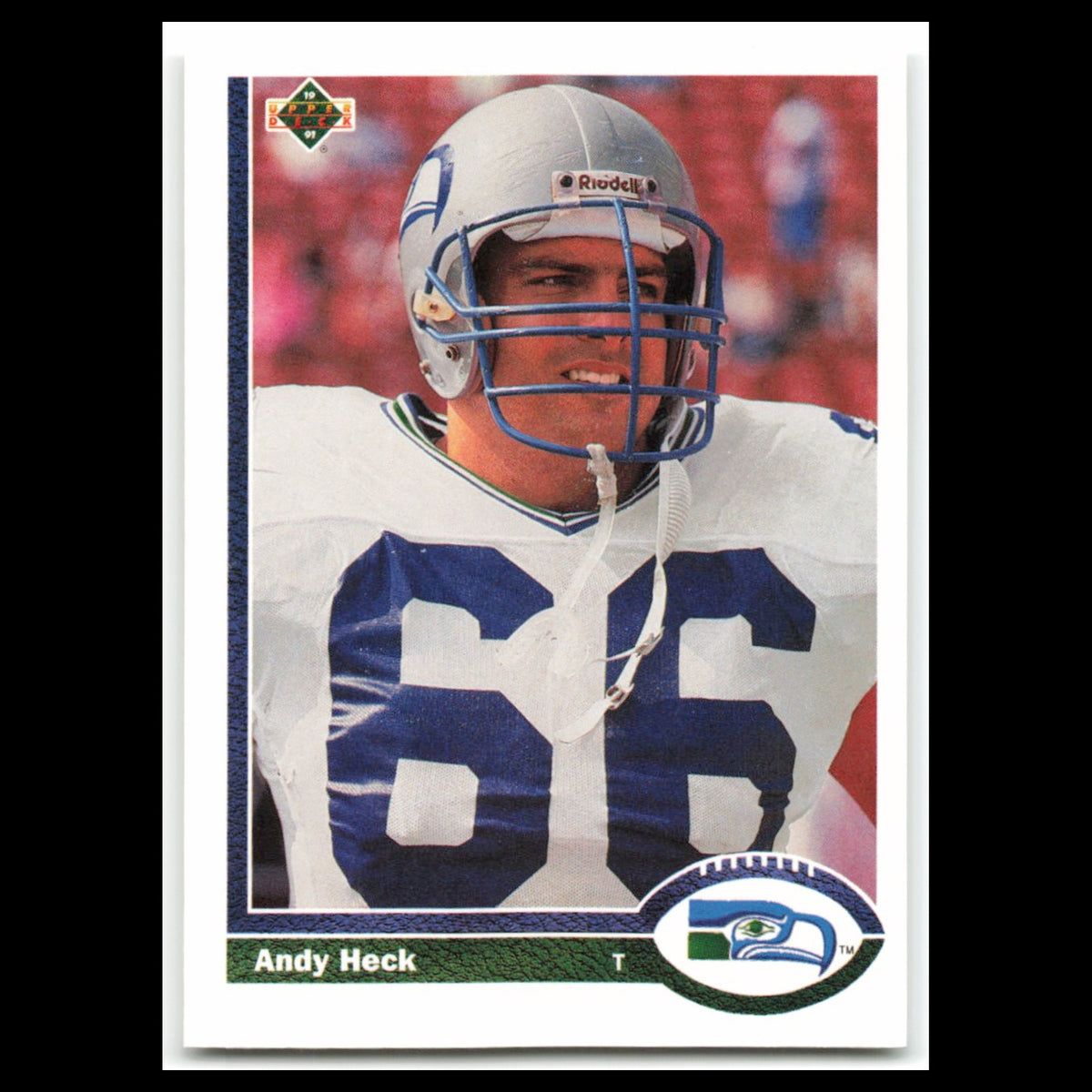 Andy Heck #495 1991 Upper Deck Seattle Seahawks Football Card NFL NM