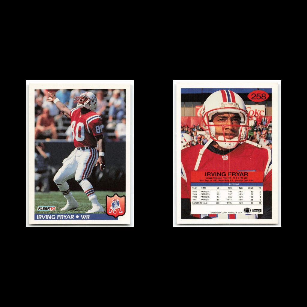 Irving Fryar #258 1992 Fleer New England Patriots Football Card NFL NM