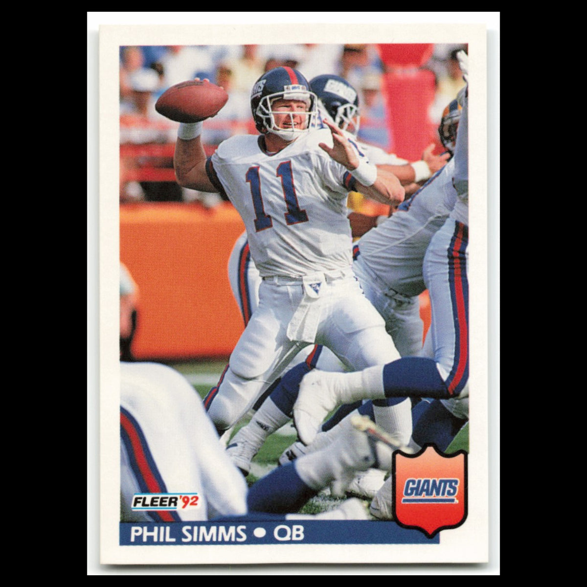 Phil Simms #300 1992 Fleer New York Giants Football Card NFL NM