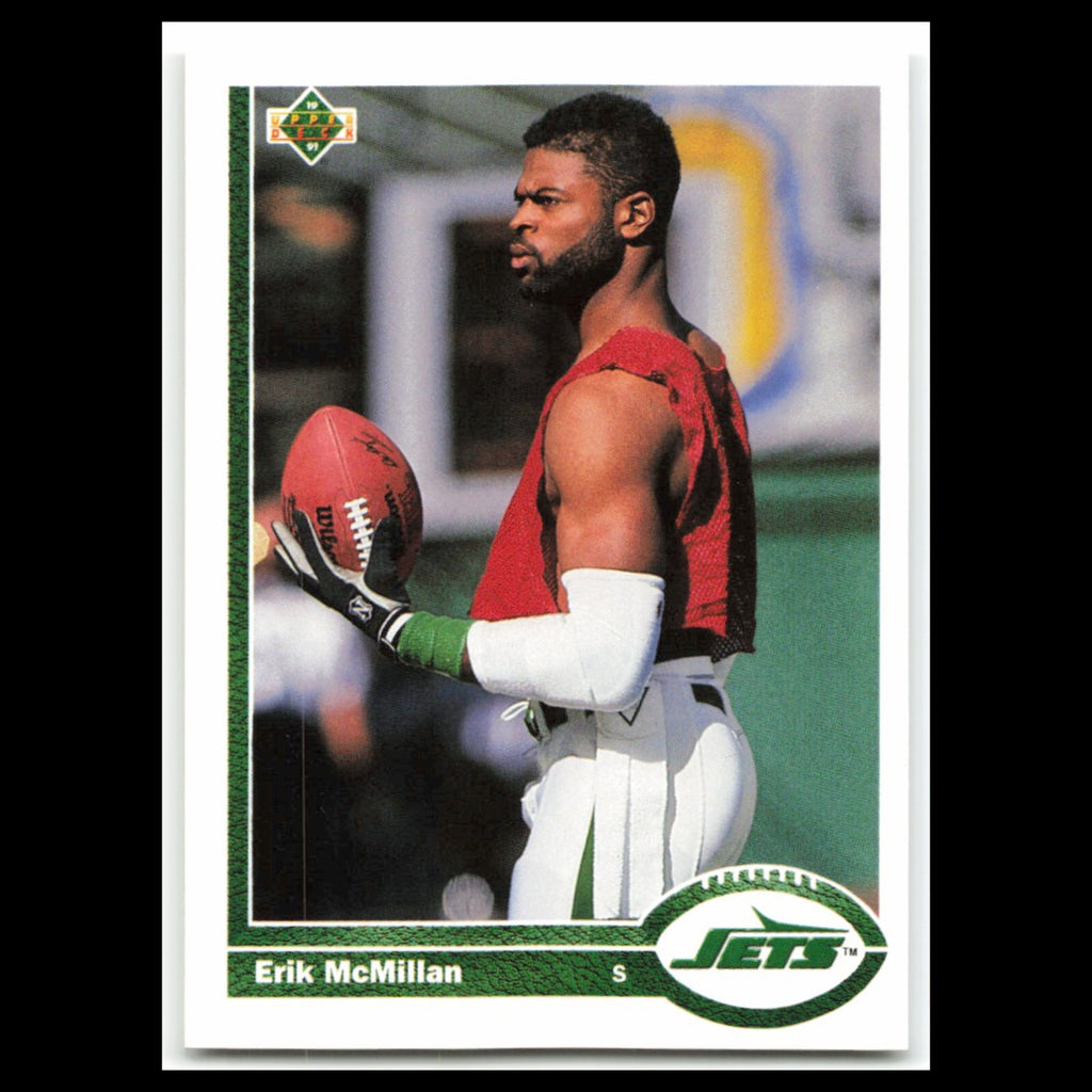 Erik McMillan #211 1991 Upper Deck New York Jets Football Card NFL NM