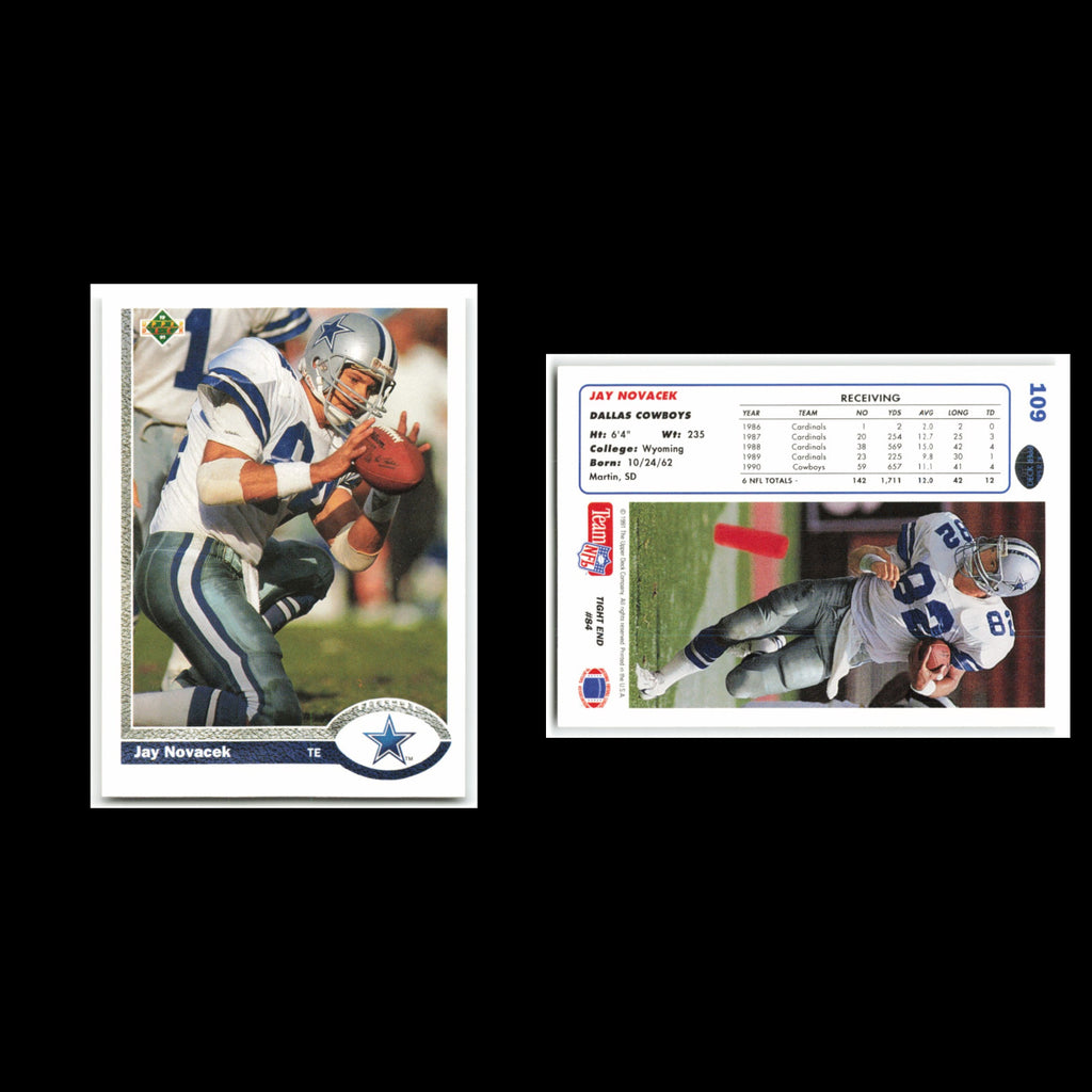 Jay Novacek #109 1991 Upper Deck Dallas Cowboys Football Card NFL NM