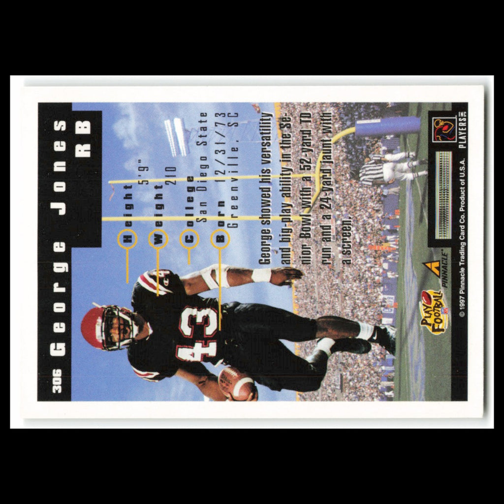 George Jones Rookie #306 1997 Score Pittsburgh Steelers Football Card NFL NM