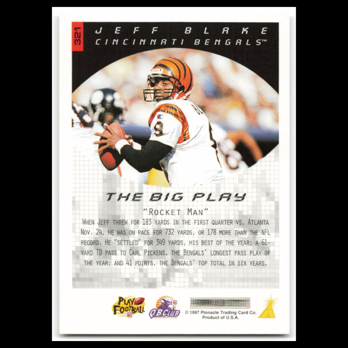 Jeff Blake #321 1997 Score Cincinnati Bengals Football Card NFL NM