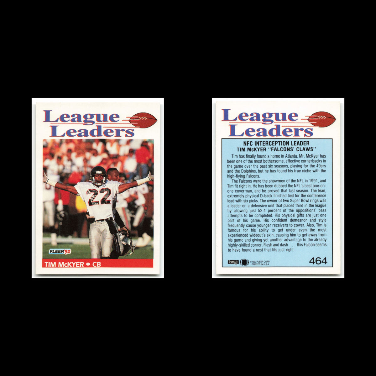 Tim McKyer #464 1992 Fleer Atlanta Falcons Football Card NFL NM