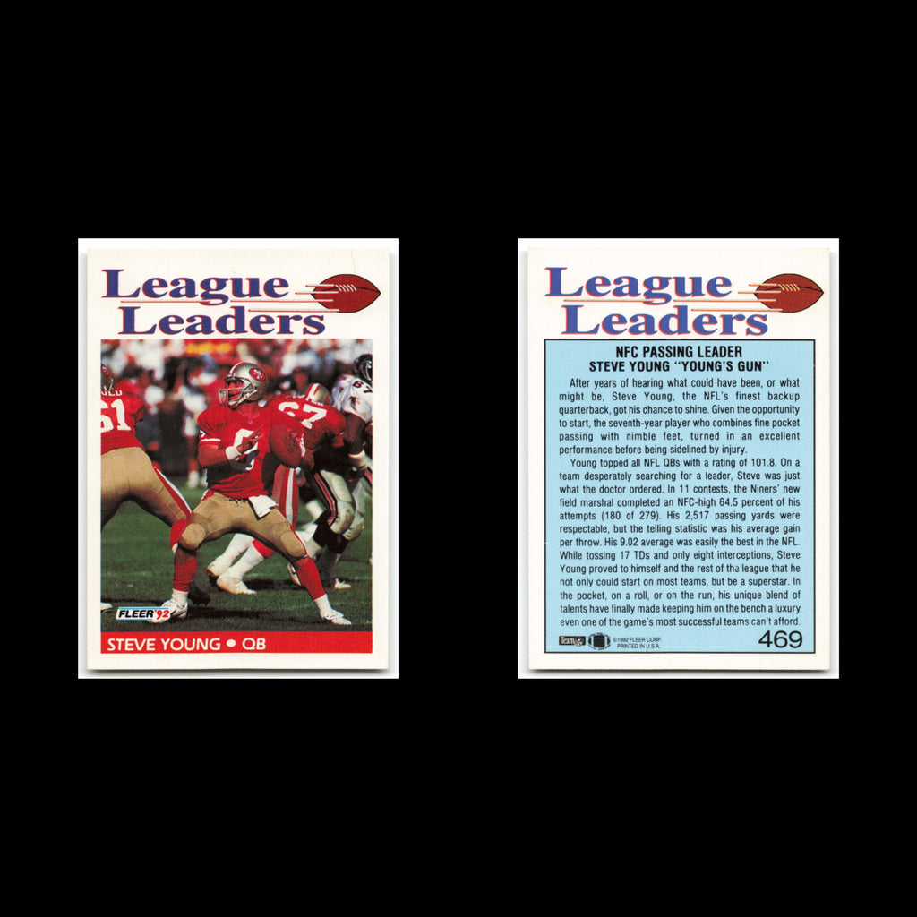 Steve Young #469 1992 Fleer San Francisco 49ers Football Card NFL NM