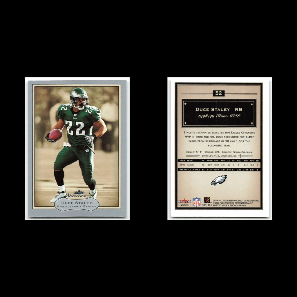 Duce Staley #52 2003 Fleer Showcase Philadelphia Eagles Football Card NFL NM