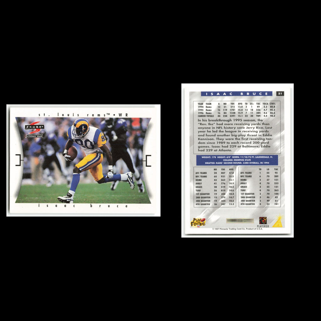 Isaac Bruce #51 1997 Score St. Louis Rams Football Card NFL NM
