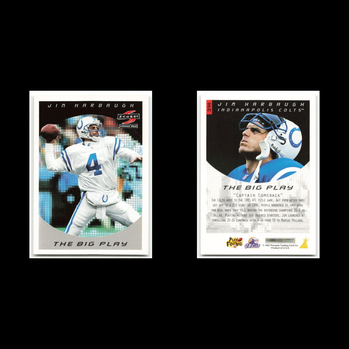 Jim Harbaugh #314 1997 Score Indianapolis Colts Football Card NFL NM
